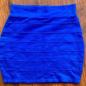 Royal blue bodycon skirt